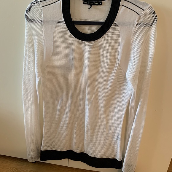 rag & bone / Jean Shea Long-sleeve Mesh Top - Picture 3 of 3